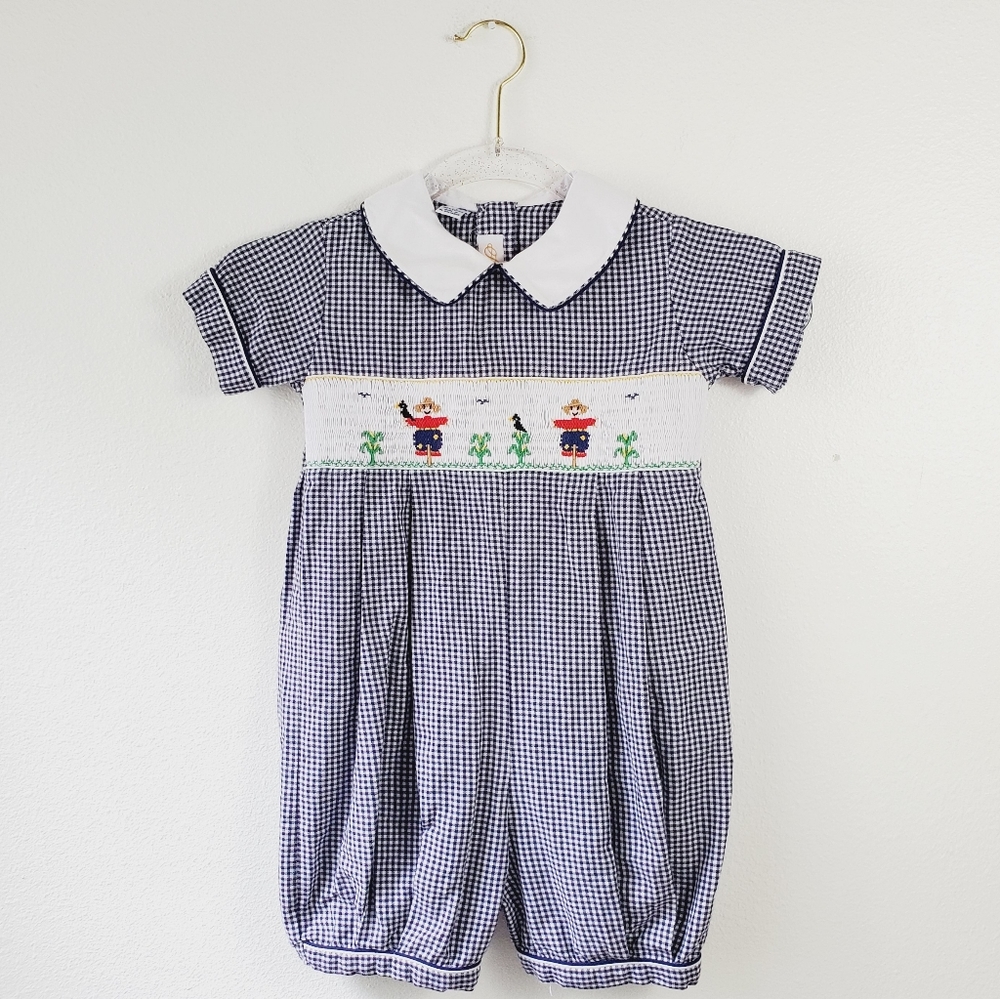 🎃Anavini Smocked Scarecrow Romper